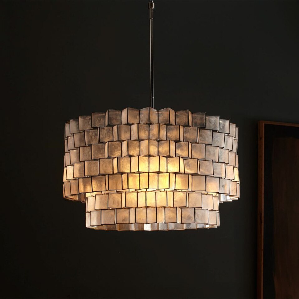Capiz Zigzag Chandelier West Elm UK